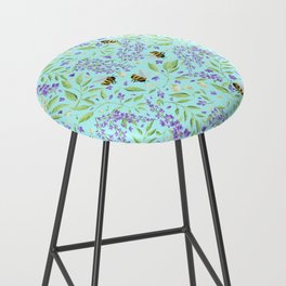 Wisteria and Bumblebees Bar Stool