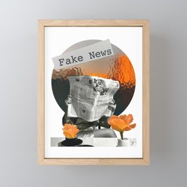 '' Fake News '' | Surreal Collage Art | Vintage / Retro / Abstract Framed Mini Art Print