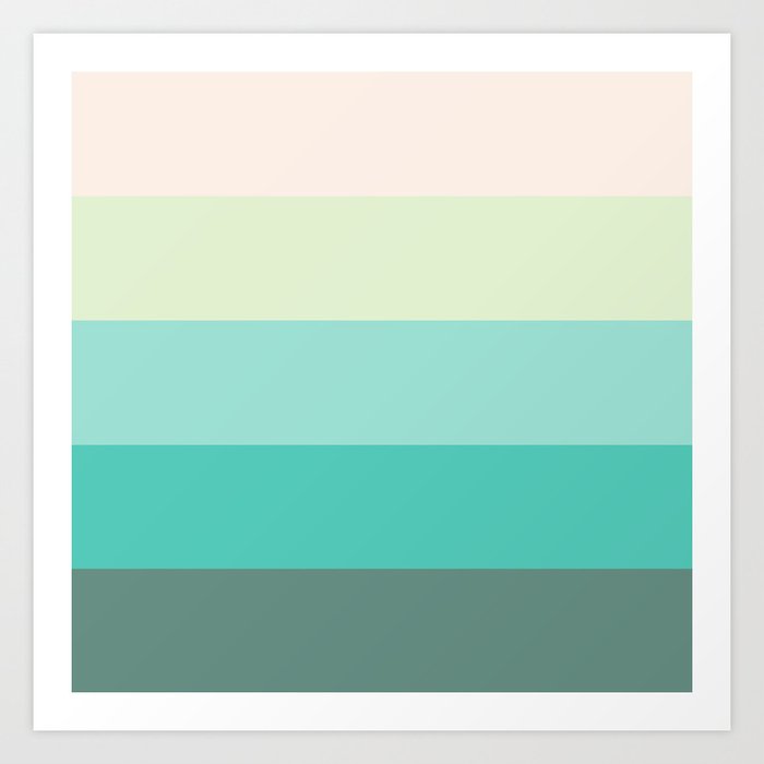 Soft Green Stripes Art Print