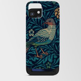 William Morris Blue Bird Wall Paper Pattern Vintage Bird and Floral Pattern Victorian Blue Bird Wall Paper iPhone Card Case