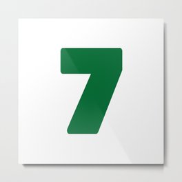 7 (Olive & White Number) Metal Print