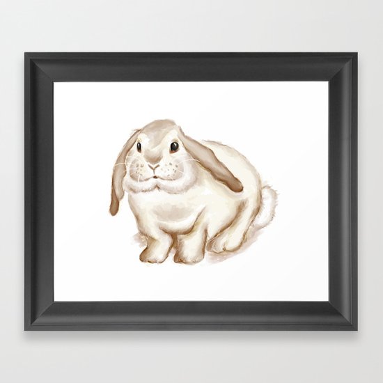 Watercolor Bunny Framed Art Print