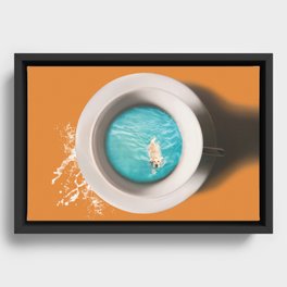 Swimming in my plate Framed Canvas