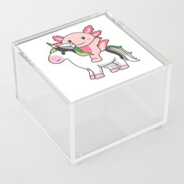 Aromantic Flag Pride Lgbtq Axolotl On Unicorn Acrylic Box