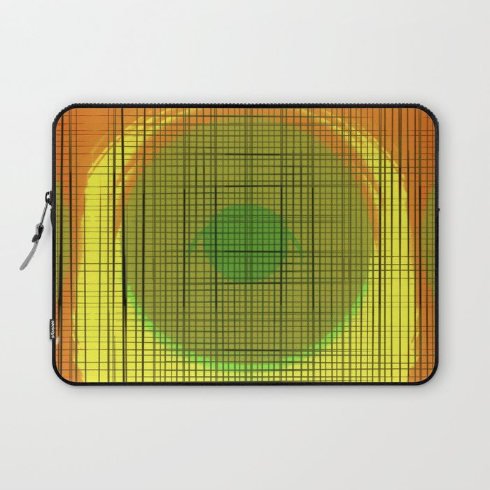Sloane Grid Sun - orange grid art, grid pillow, home decor, painterly, sunshine, boho art, bohemian Laptop Sleeve