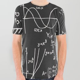 Math Chalkboard Pattern All Over Graphic Tee