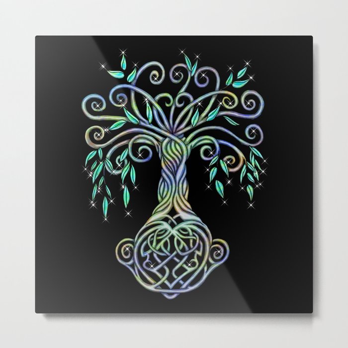 Celtic Tree of Life Multi Colored Metal Print