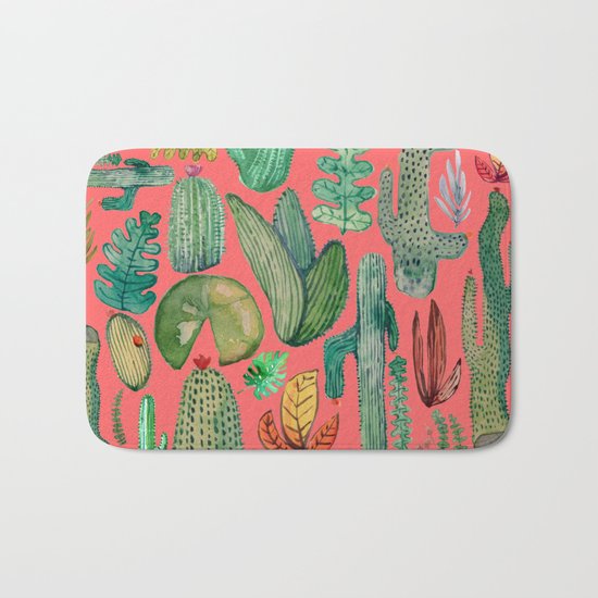 Summer Nature in Pink Bath Mat