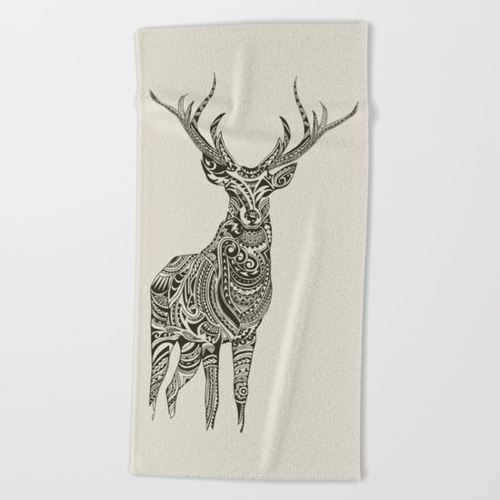 Polynesian Deer Beach Towel