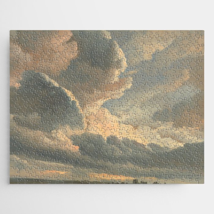 Study of Clouds with a Sunset near Rome, 1876 by Simon Alexandre Clement Denis Jigsaw Puzzle