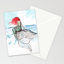 Mermaid - watercolor version Stationery Cards