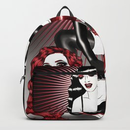 Black Bondage Backpack | Drawing, Sexy, Love, Vintage, Erotic, Pop Art, Bondage, Women, Lingerie, Digital 