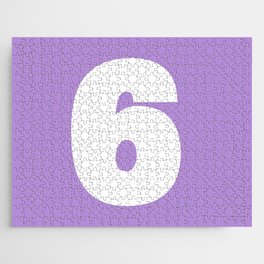 6 (White & Lavender Number) Jigsaw Puzzle