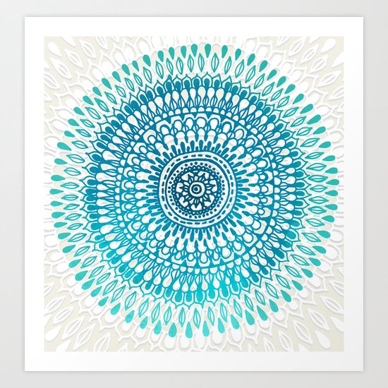 Radiate in Teal + Emerald Art Print