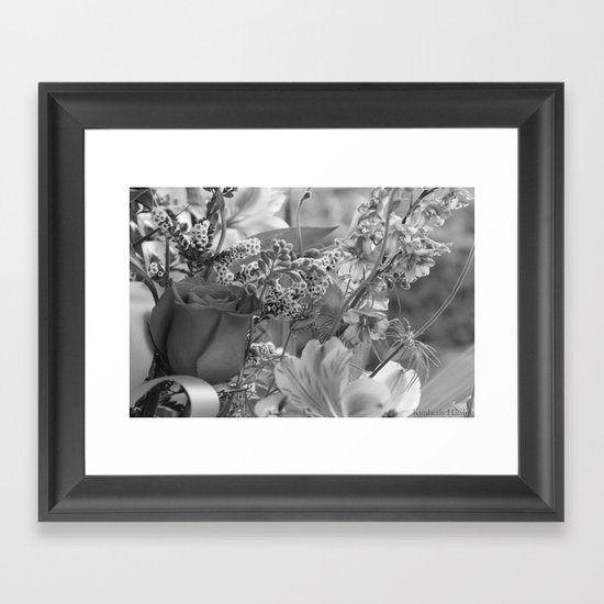 Bouquet B&W Framed Art Print