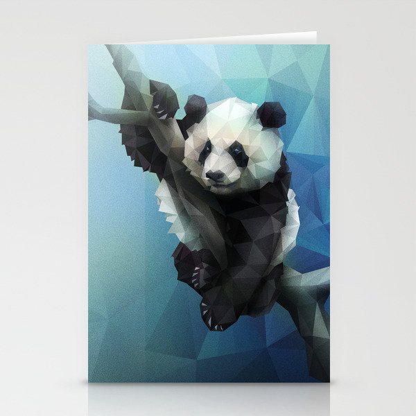 Panda (Blue) Stationery Cards