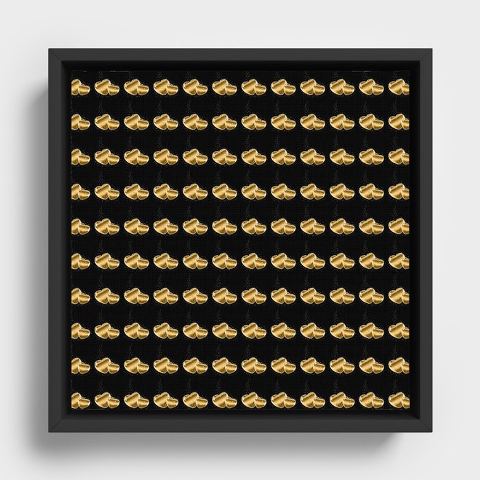 Gold Black Heart Trendy Magical Collection Framed Canvas