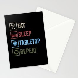 Eat Sleep Tabletop Repeat Stationery Card