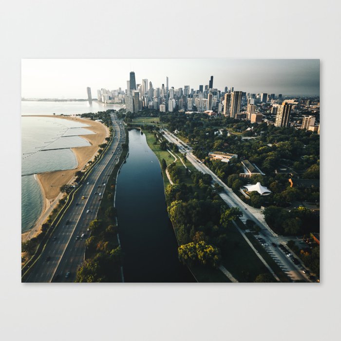 chicago aerial view of the skyline Canvas Print