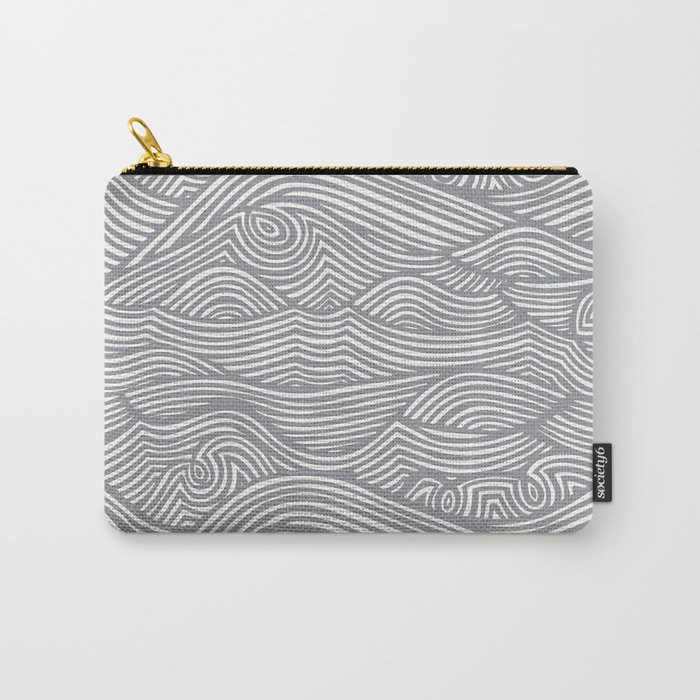 Waves in Charcoal Carry-All Pouch