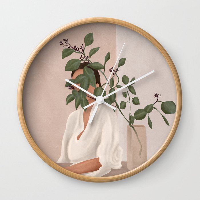 Behind the Leaves Wall Clock