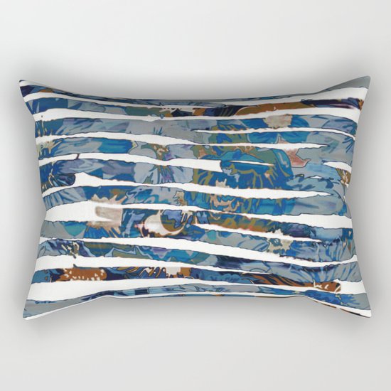 floral cut into stripes Rectangular Pillow