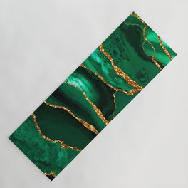 Abstract Green And Gold Emerald Marble Landscape  Yoga Mat