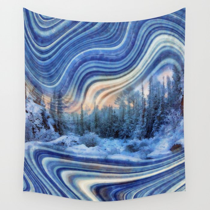 Surreal winter forest Wall Tapestry