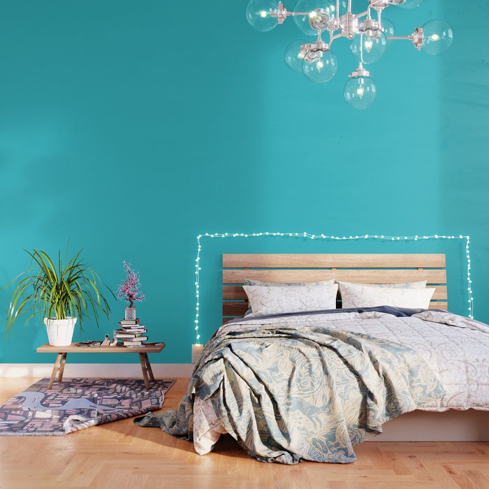 Solid Color Robins Egg Blue Wallpaper By Shabbyhappydesigns Society6