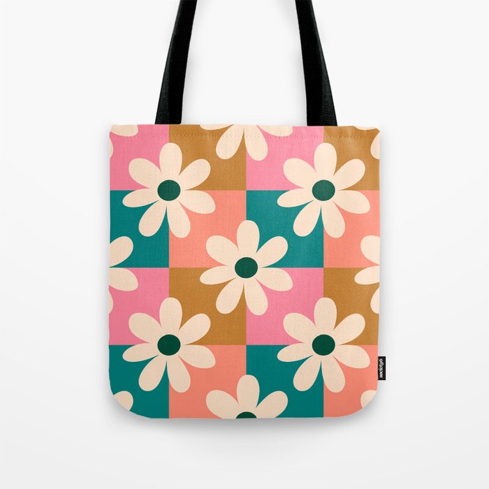 Daisy checkered - colors  Tote Bag