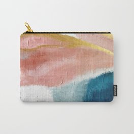 Exhale: a pretty, minimal, acrylic piece in pinks, blues, and gold Carry-All Pouch