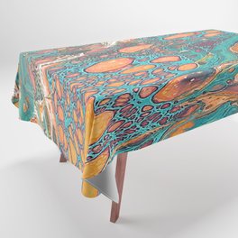 Orange Blue Bubble Flow Tablecloth