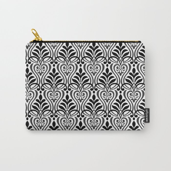 Art Nouveau Black & White Scroll Pattern Carry-All Pouch