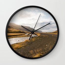 Iceland Ring Road  - Minimalist Fine Art Photo Print Wall Clock