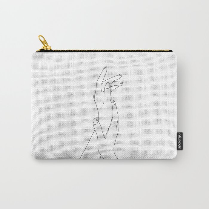 Hands line drawing illustration - Dia Carry-All Pouch