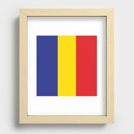 Romania Flag Print Romanian Country Pride Patriotic Pattern Recessed Framed Print