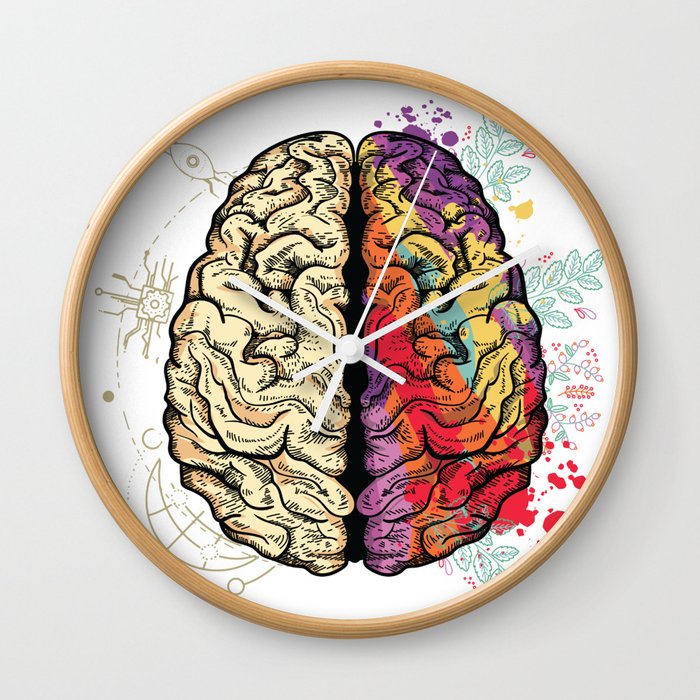 Intellectual/Creative Brain Anatomy  Wall Clock