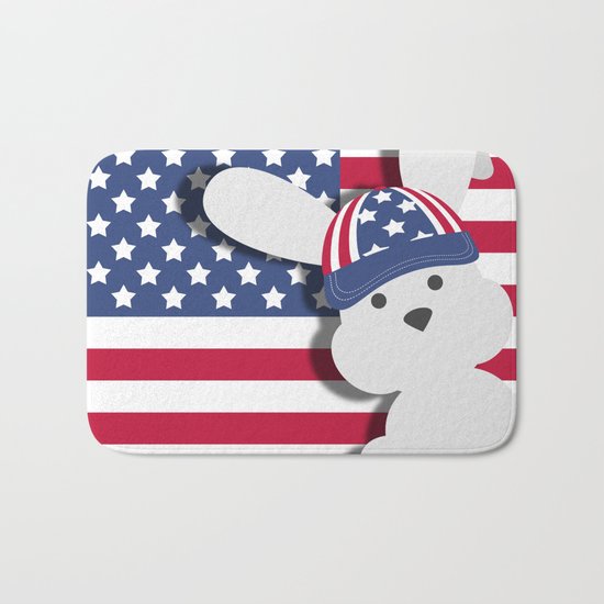 INDEPENDENCE DAY BUNNY Bath Mat