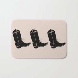 boot scoot Bath Mat | Oil, Chalk Charcoal, Black And White, Illustration, Graphite, Stencil, Western, Acrylic, Vintage, Pattern 