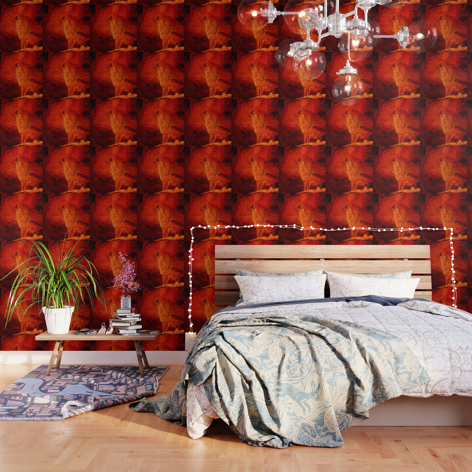 Fire Wolf Wallpaper By Daugustart Society6