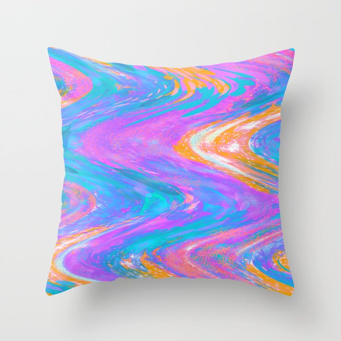 Color Wave Throw Pillow