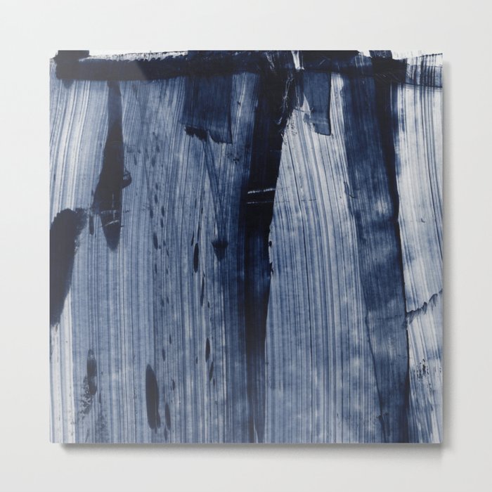 Navy Blue Abstract Painting FIVE Metal Print