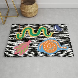 Bright Abstract Snakes  Area & Throw Rug