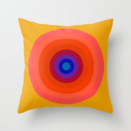 Retro Bullseye - Golden 70s Throw Pillow