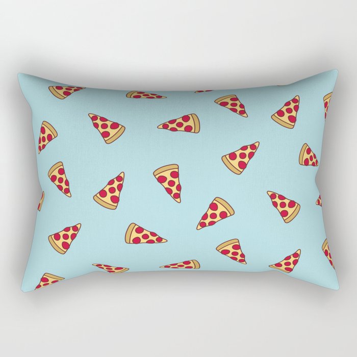 Pizza Slice Pattern (light aqua blue) Rectangular Pillow