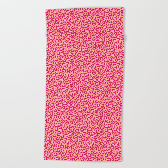 Pink Cheetah Print Beach Towel