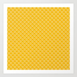 Yellow and white hearts for Valentines day Art Print