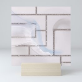 White Geometric Mini Art Print