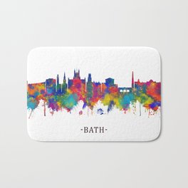 Bath England Skyline Bath Mat | Print, Downtown, Illustration, Architecture, Somerset, City, Landscape, Watercolor, Artistic, Colorful 