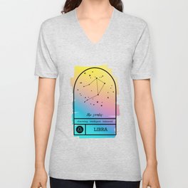 Libra Zodiac | Bold Gradient V Neck T Shirt